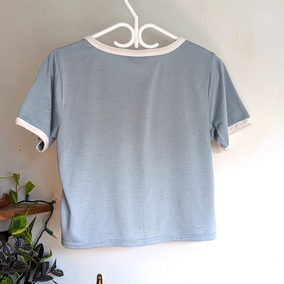 Baby Blue Topshop Crop Top - Picture 2 of 4